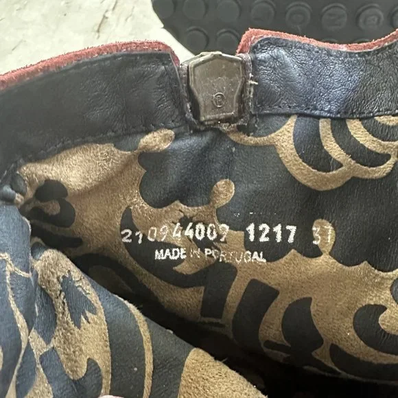 Fly London Womens Mong Ankle Boots size 37 Red Side Zip Suede NEW - Picture 8 of 8